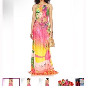 Agua bendita tropical long dress xs